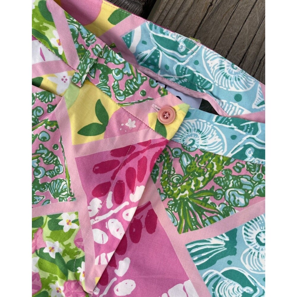 Lilly Pulitzer Women's 8 Tropical Patchwork Pants Floral Shells Crocodile - Picture 4 of 9